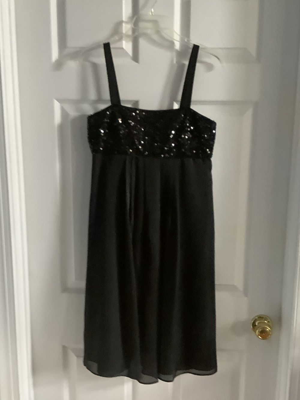 Dress Barn Black Sequin Bust Mini Dress